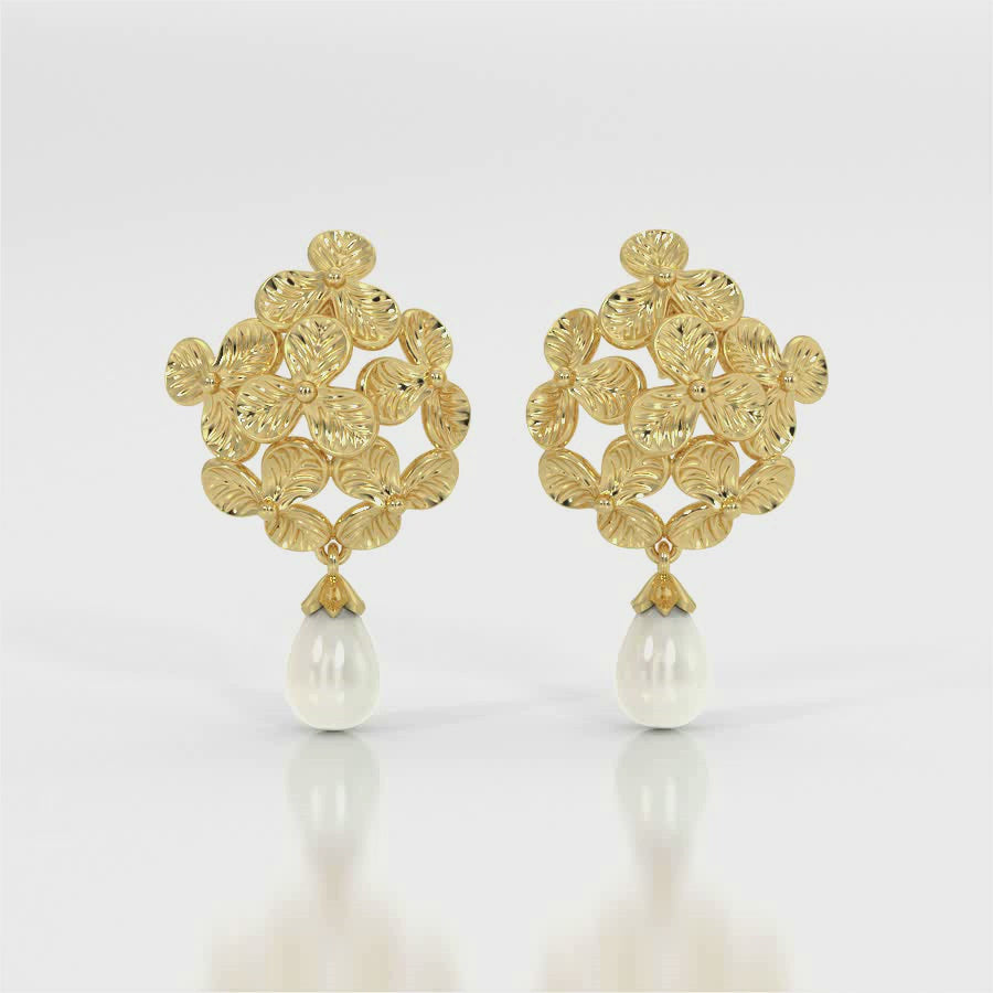 Bloom Freshwater Pearl Drop Earrings